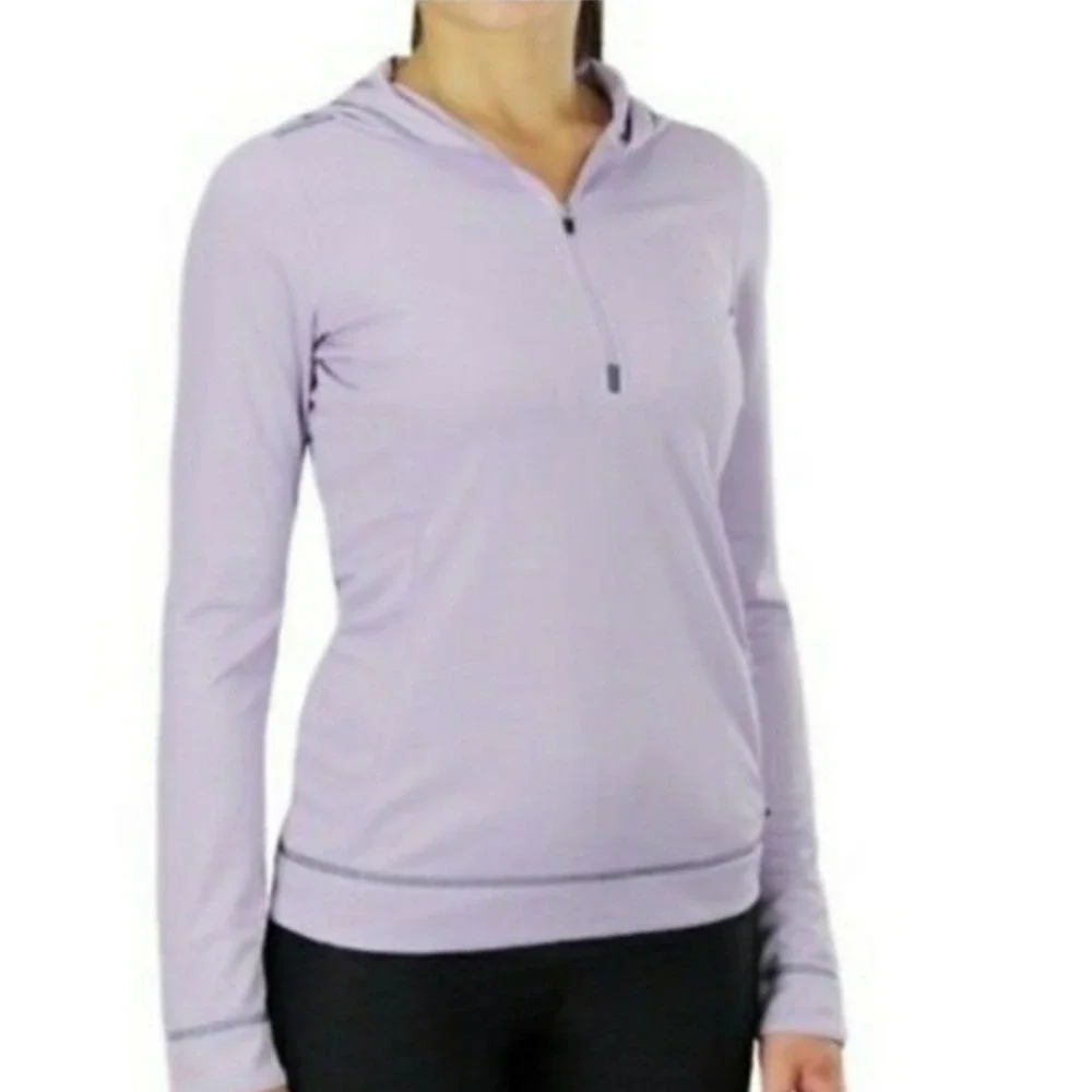 Alo Yoga CoolFit Hoodie Women M Purple Excellent 1/4 Zip Long Sleeve Activewear